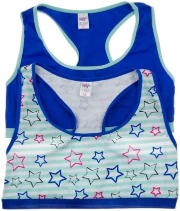 Gyrl Co. 2 Pack Girl's Cotton Sports Bras in Fun Patterns