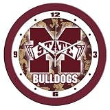 Mississippi State Bulldogs Suntime 12 Dimension Glass Crystal Wall Clock - NCAA College Athletics