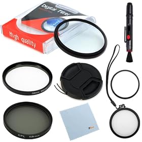 GTMax 58mm White Balance Lens Cap & 3 (UV/Haze/CPL) Filter Set for Canon Rebel XSi XT T1i T2i T3i 18-55mm