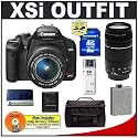 Canon Digital Rebel XSI 12MP Digital SLR Camera (Black) + Canon 18-55mm IS Lens + Canon 75-300mm III Lens + 8GB Cameta Accessory Kit