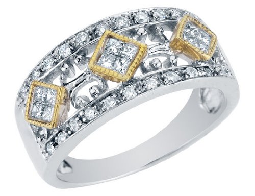 Vintage Diamond Ring 1/2 Carat (ctw) in White and Yellow Gold