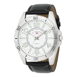 U.S. Polo Assn. Classic Men's US5159 Silver Dial Black Strap Watch