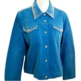 Christine Alexander Turquoise Colored Denim and Spandex Jacket Accented With Swarovski... by Christine Alexander