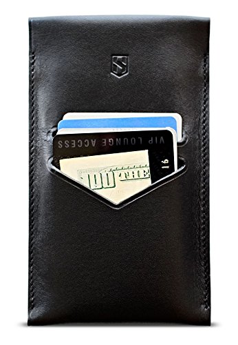 iPhone 6 Wallet Sleeve - Leather - Italian Leather - HUSKK - PWSPH6B - Black