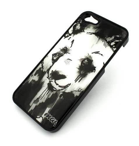 BLACK Snap On Case IPHONE 5 Plastic Cover - STREET ART PANDA pandamonium animal lover love tag spray paint BLACK Snap On Case IPHONE 5 Plastic Cover - STREET ART PANDA pandamonium animal lover love tag spray paint