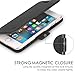SHIELDON Genuine Leather iPhone 6 Flip Magnetic Wallet Case with Credit Card Holder Slots Protective Cover Compatible with iPhone 6/6S (4.7 inch) - Black