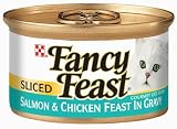 Fancy Feast Gourmet Cat Food Sliced Salmon & Chicken Feast in Gravy, 3-Ounce Cans (Pack of 48)