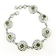 Indian Peridot Jewelry Handmade Sterling Silver Bracelet 7.75 inches