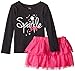 The Children's Place Little Girls' Long Sleeve Sparkle Top and Ruffle Skirt Set