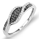 0.30 Carat (ctw) 10k White Gold Black & White Round Diamond Ladies Cocktail Ring