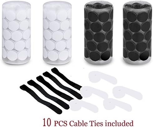 Innocheer Sticky Back Coins, 1000pcs (500 Pair Sets) 20mm Diameter Self Adhesive Dots &amp; 10 PCS Hook &amp; Loop Fastener Tapes