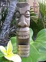 MAKAHA TIKI TOTEM 8" - NATURAL HIBISCUS - HAWAIIAN TROPICAL ACCENT