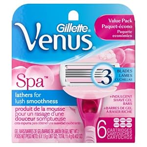 Gillette Venus Spa Women's White Tea Scented Razor Blade Refills 6 Count