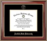 Norfolk State University Spartans - Embossed Seal - Mahogany Gold Trim - Diploma Frame