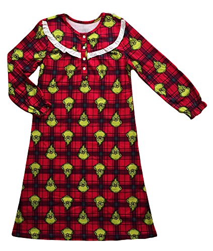 Dr Seuss How the Grinch Stole Christmas Girls Flannel Nightgown
