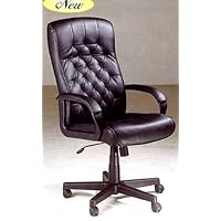 Classic Leather Executive CEO Office Swivel Chair in Black Leather Match