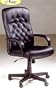 Classic Leather Executive CEO Office Swivel Chair in Black Leather Match
