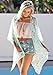Shensee Supple Women Floral Printed Half Sleeve Chiffon Kimono Cardigan Tops Blouse