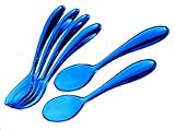Guzzini Art and Cafe 4.7-Inch Teaspoons, Cobalt Blue, Set of 6