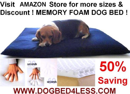 (XL) MEMORY FOAM BED PAD with DURABLE JEAN DENIM COVER Medium to Large Dog Bed