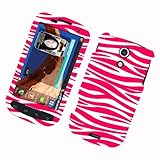 Pink and White Zebra Design Premium Hard Rubberized Case for Samsung Epic 4 ....