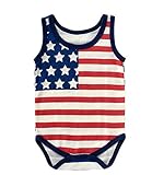 （ワボーズ） Waboatsベビー夏のアメリカ国旗3-12月半袖とノースリーブロンパース カバーオール ベビーロンパース カバーオール A 95