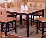 Counter Height Table with Faux Marble Top in Espresso Finish