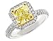 Natural Fancy Yellow Diamond Engagament Ring 3.05 Carat (ctw) in Platinum with 18K Yellow Gold Accents