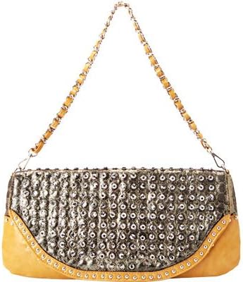 Ann Creek Women's Checkers Satchel,Pewter/Yellow,US