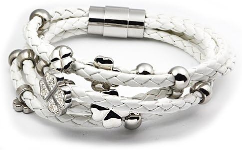 White Multi Braided Lucky Charm Bracelet