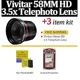 Vivitar Series 2 High Definition 3.5X Telephoto Lens For Sony Cybershot DSC-H10 DSC-H5 DSC-H3 DSC-H2 DSC-H1 DSC-F828 DSC-F717 DSC-F707 + LCD Screen Protectors + Lens Cleaning Kit