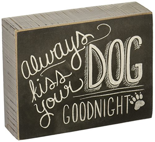 Primitives by Kathy Chalk Sign, 6-Inch by 4.75-Inch, Kiss Your Dog