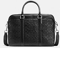 COACH PERRY SLIM BRIEF IN SIGNATURE CROSSGRAIN LEATHER,F72230 BLACK
