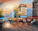 Art Reproduction Oil Painting - Famous Cities: The French Afternoon - Classic 20 X 24 - Hand Painted Canvas Art