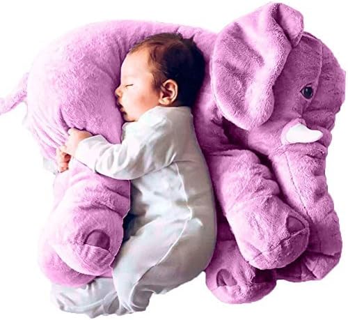 Baby Elephant Plush Pillow Cushion Toy Purple, 24 Inches