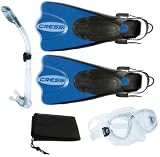 Cressi Snorkeling Dive Mask Fins Dry Snorkel Gear Set