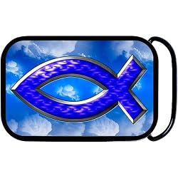 Sky Blue Religious Fish Belt Buckle