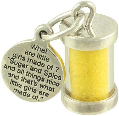 Movable Girls Are Sugar and Spice 925 Sterling Silver Traditional Movable Charm or Pendant