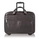 Solo Premium Leather 15.6" Laptop Rolling Case , Espresso, D529