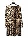 Joeoy Women's Casual Leopard Print Long Sleeve Dress