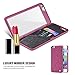 iPhone 6 PLUS/iPhone 6S PLUS Wallet Case, FLOVEME Hidden Mirror ID Credit Card Slots Holder Stand Feature Anti Scratch Shockproof Protective Flip Folio Hard Back PC Cover for Girls Women, Hot Pink