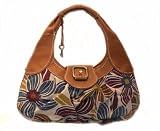 Fossil Laurie Top Zip Multi Leather Trimmed Hobo