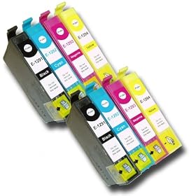 8 Chipped Compatible Epson T1291, T1292, T1293 & T1294 (T1295 or 'APPLE' Multi-pack) Ink Cartridges for the Epson Stylus SX525WD from 'The Ink Squid' - 2 x T1291 - Black; 2 x T1292 - Cyan (Blue); 2 x T1293 - Magenta (Red); 2 x T1294 - Yellow. The Latest Chips, Fully Compatible With the Epson Stylus Office B42WD BX305F BX305FW BX320FW BX525WD & BX625WD and the Epson Stylus SX420W SX425W SX525WD & SX620FW Printer models and the Maximum ml Capacity of any Compatible Ink Cartridge.