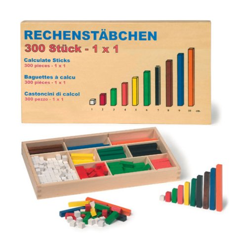 Childrens Toyshop  Spielwaren : RaKonrad 1136 Rechenstäbchen im Holzkästchen