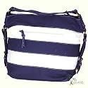 STRIPED CANVAS BEACH GRAB HANDBAG