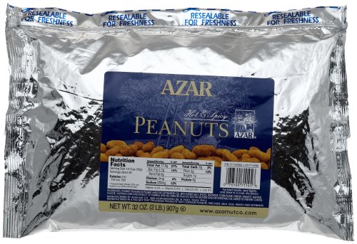 Azar Nut Company Peanuts, Hot & Spicy, Oil Roasted, Salted, 32-Ounce Resealable Bags... by Peanut Oils