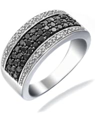3/4 CT Black & White Diamond Ring (Available In Sizes 5 - 10)