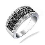 3/4 CT Black & White Diamond Ring (Available In Sizes 5 - 10)
