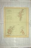 ANTIQUE MAP ORKNEY SHETLAND SCAPA FLOW PENTLAND FIRTH