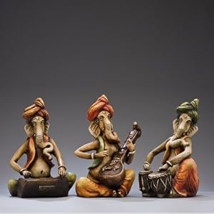 Music Ganesh Statues - Set of 3